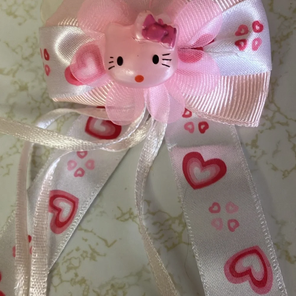 Pink Heart Kids Hair Bow